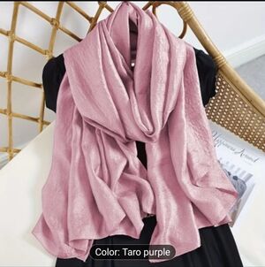 Scarf Women's Lightweight Chiffon Silklike Texture, Taro Purple
